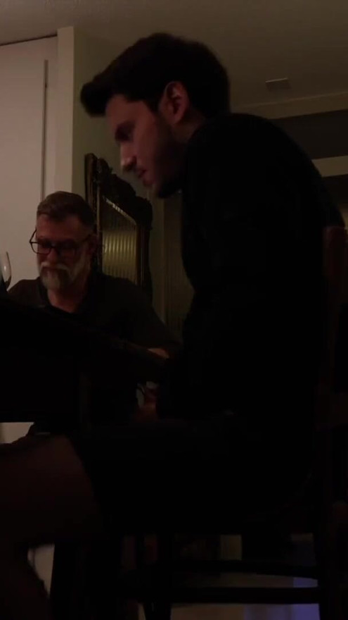 Boy jerking off at the dinner table | Clip 1