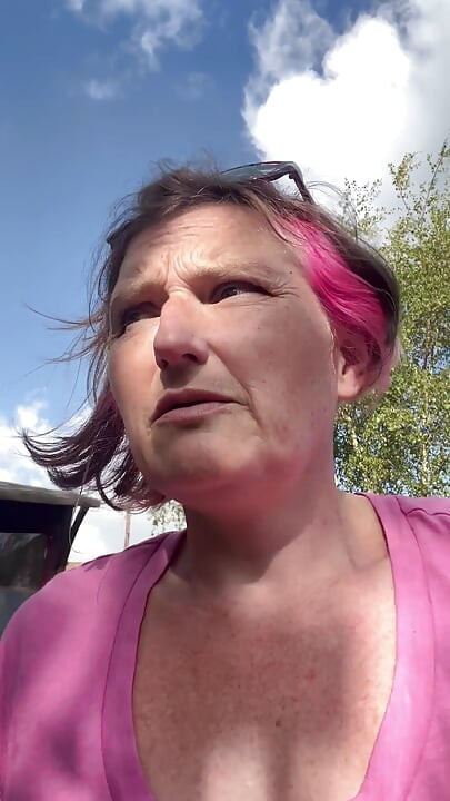 Pissing Outdoors Followed by Chatting with My Tits Out