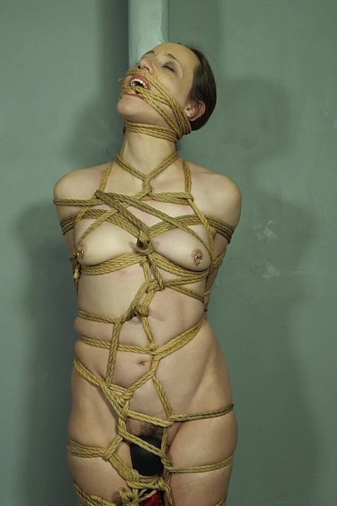 Slave Mila Tightly Tied in Orgasm Torment with Rope Bondage and Bound Orgasms