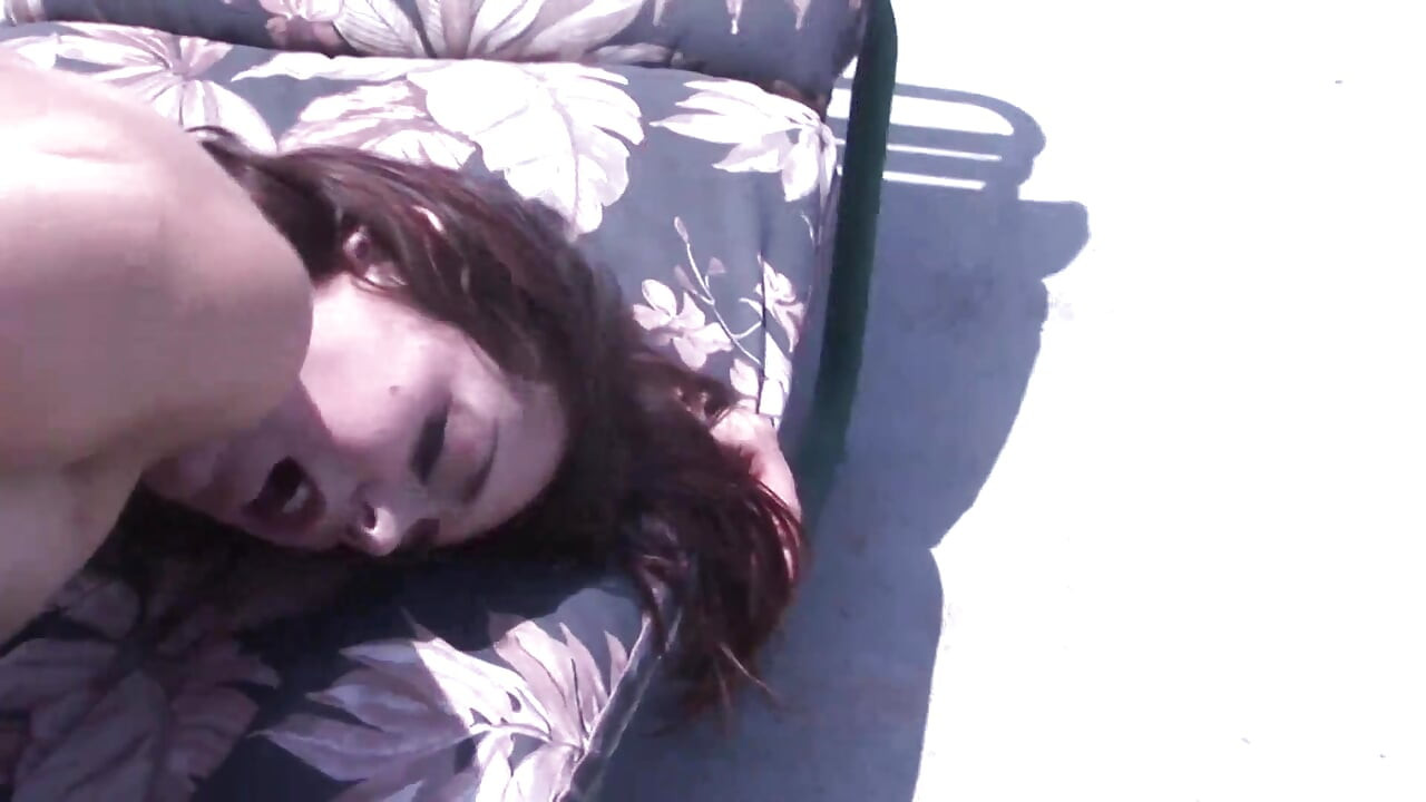 Busty girl sucks a juicy cock outdoor