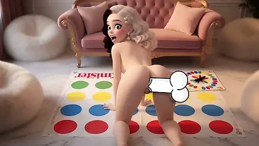 Zengin kız Crystal Twister oynamaya davet edildi ve bir yabancı tarafından sikildi