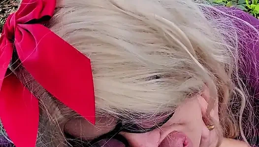 Blond bitch suck daddy's cuck