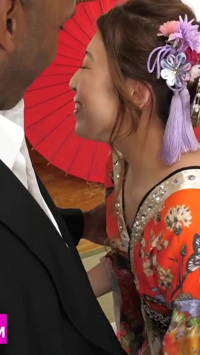 Hot MILF Japanese Geisha Penetrated, Fucked and Creampied with a Black Big Cock | Clip 1