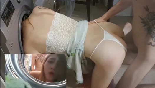 The Maid Got Stuck In The Washing Machine And Was Fucked Hard