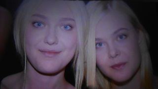 Сперма на Dakota и Elle Fanning