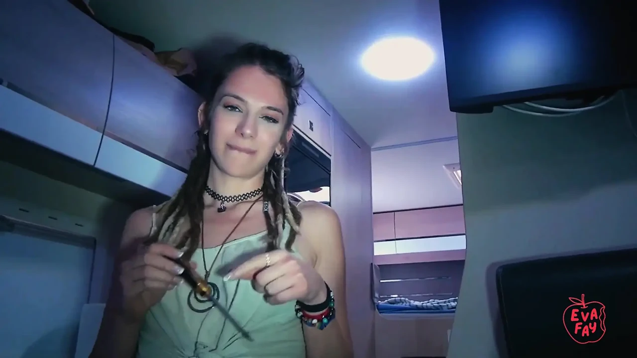 Hippy Slut Eva Fay Fucks a Stranger in Her Van