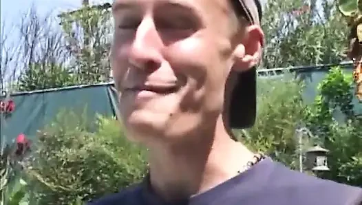Busty whore gets pounded outdoors
