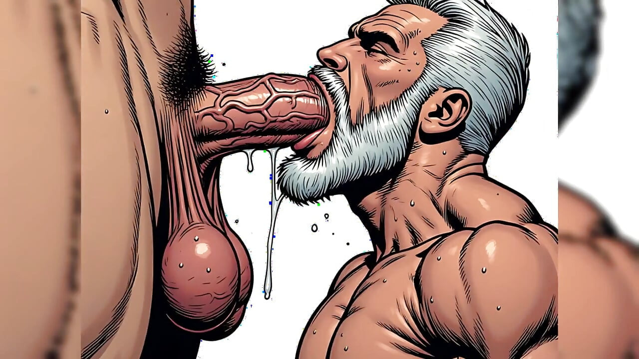 Mature Men Sucking Thick Cock (art)