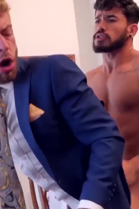 MENATPLAY Suited Gabriel Phoenix and Pietro Duarte anal fuck
