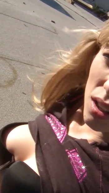 Emotional moment from "Tiny Teen Nicole Has Public Sex on Toilet with a Stranger with a Big Cock"