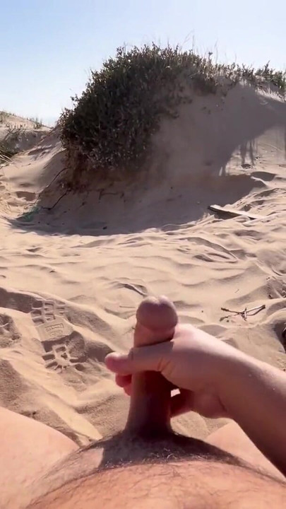 Jerking Off at The Beach Till Cumshot in Public | Clip 1