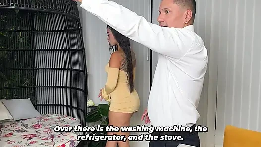 Real estate agent knows how to make his client happy with his services - he fucks the big-bootied brunette!