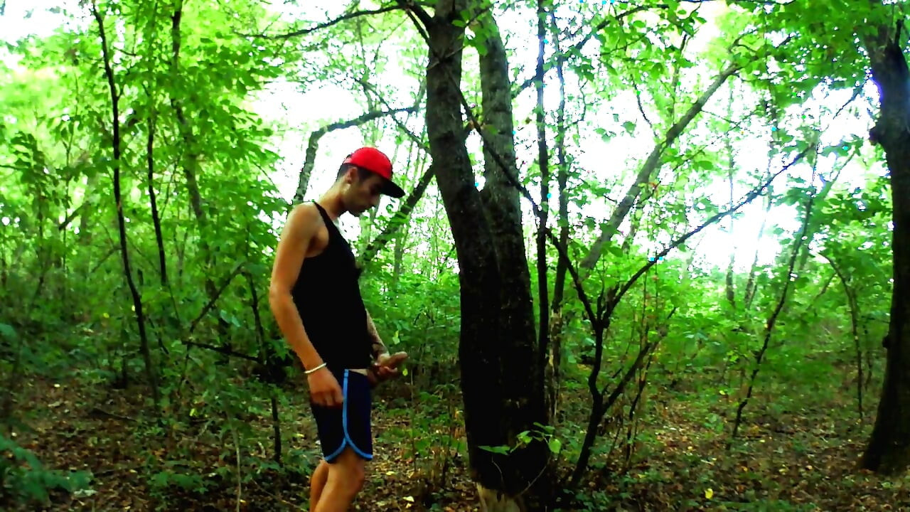 7 Minutes Fast Intense Huge Dick Jerking off in the Evening Woods