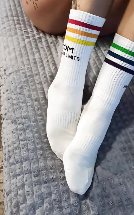 Dirty Step Sister Bought Socks Special to Tease My Dick