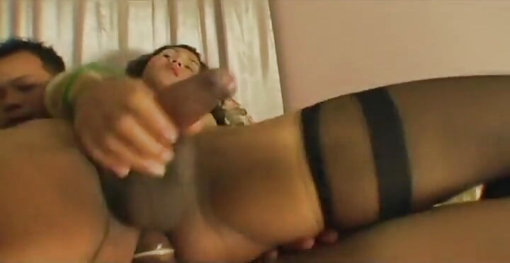 Thai tranny boy loves to sucks and rides a man's cock