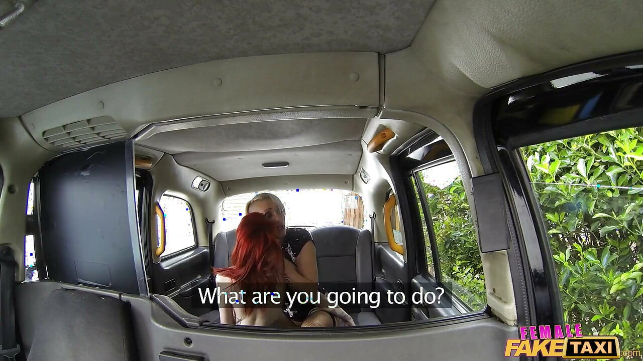 Female Fake Taxi - Blonde Lesbian Cab Driver Dominates Tattooed Redhead
