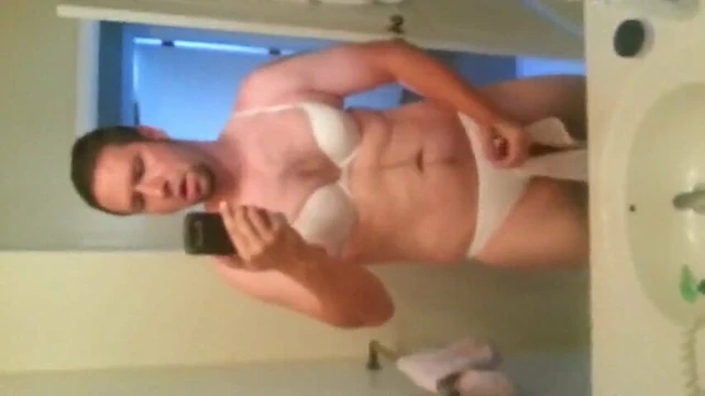 Michael in Ekat's bra and panties