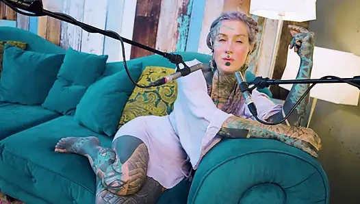 I talk about A - authentic - ASMR - Podcast - Talking - tattoo girl model goth punk dreadlocks