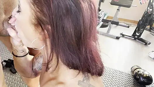 Kandy and Godfather BJ Cum on Abs