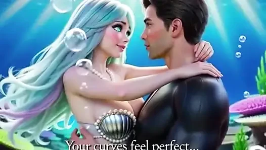 Underwater fantasy where a diver discovers a mesmerizing mermaid