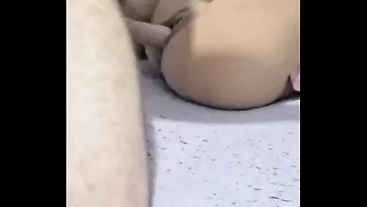 Petite Thai rides a huge bull, likes to be touched by man.