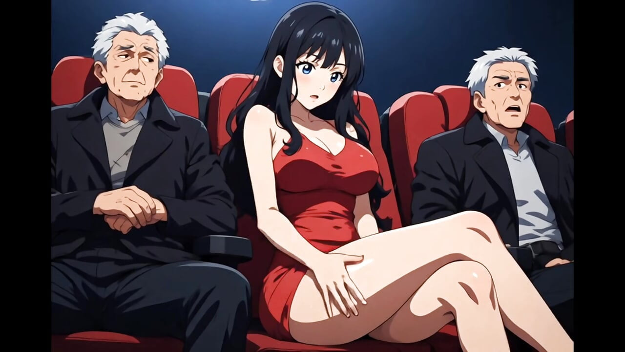 The three of them at a public movie theater.