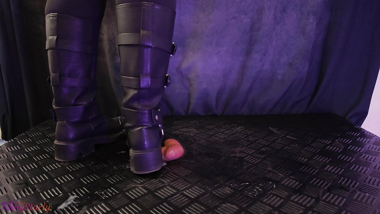 Biker Girl Cock Crushing and Ballbusting in Dirty Boots - Cock Balls Crush Trample, Shoejob, Bootjob, CBT, Ballbusting