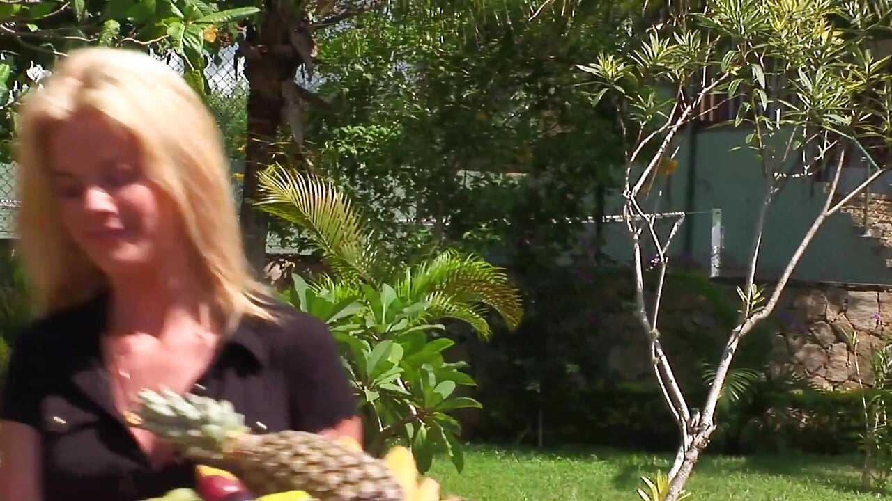 4 carbic friends have action with blond slut in their holyday house.