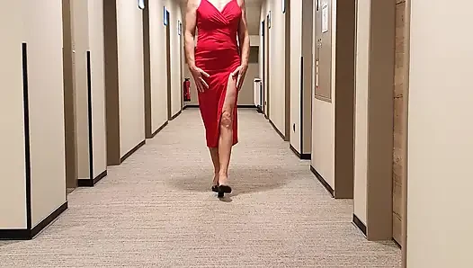 Tranny shows what's under the dress