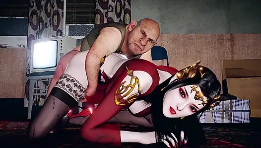 3D heiße reife MILF betrügt mit kurzem großem schwanz