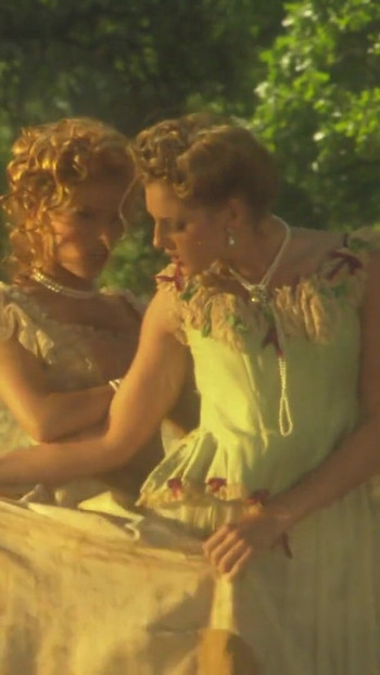Powerful moment from "Erotic lesbians romance passionately in the wild"