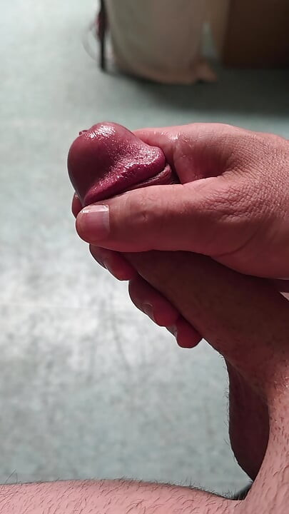 Slowly stroking my cock