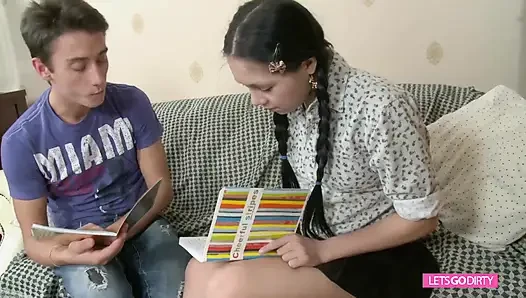 Teen slut gets pounded by thick cock