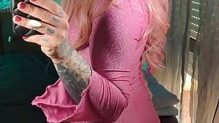 Trans Emma Ink Cumming Her Big and Hot Cock