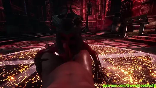 Горячий дренаж и доминация Succubi в дикой сцене