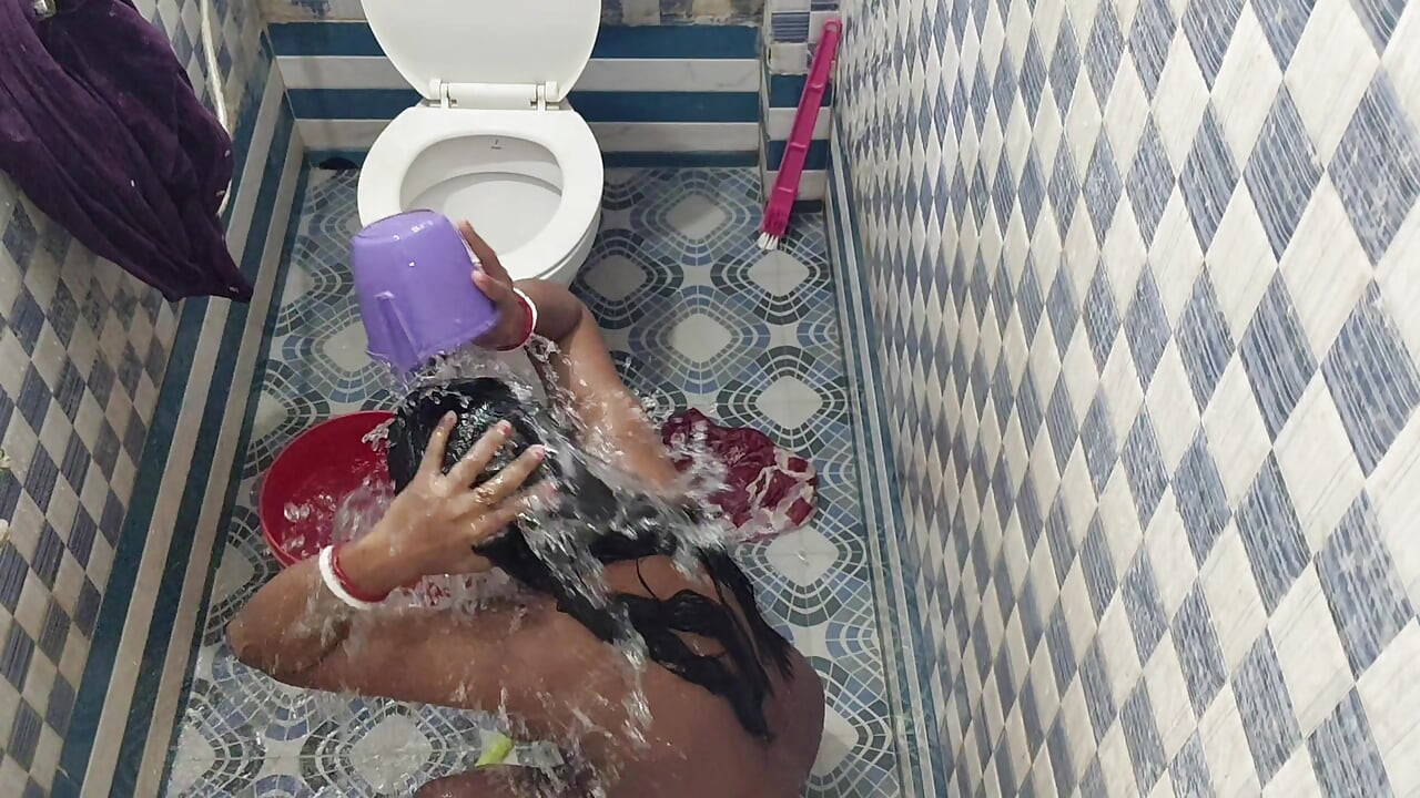 Hot bengali girl bathing