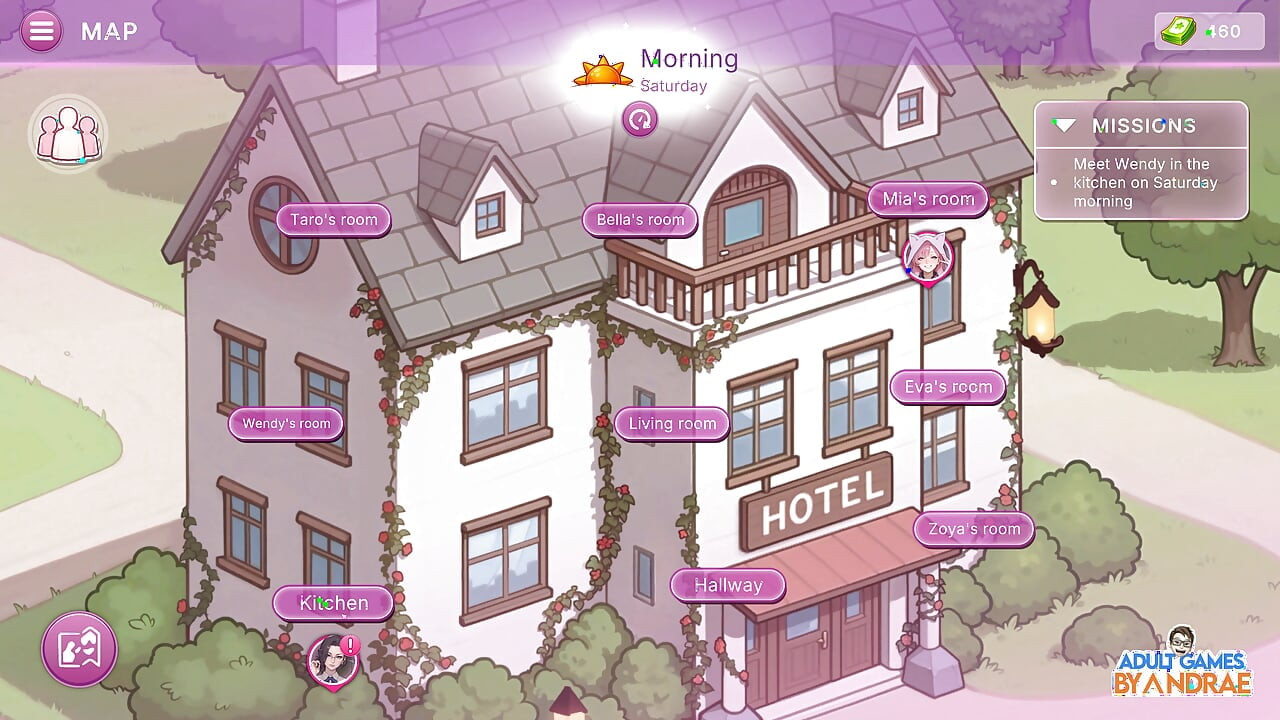 Appartement sexuel 2 : gameplay du Grand hôtel, partie 2 - rencontres épicées avec Bella et Eva