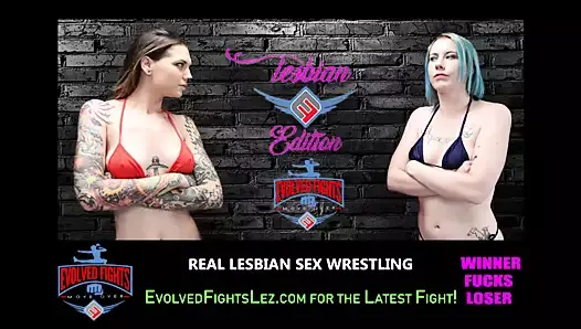 Lesbian wrestling has Ariel X dominating Bella Rossi roughly