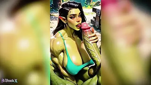 Orc wanita semok memuja kontol besar pria orc - seks anal ganas pmv (animasi 4k ai)