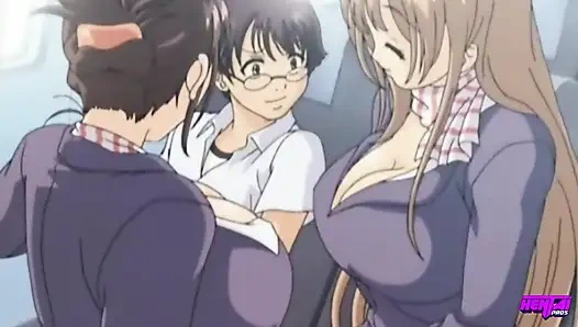 Hentai pros - wanita cantik semok menyelesaikan perasaan mereka dengan berbagi threesome liar dengan tetangga mereka yang keras