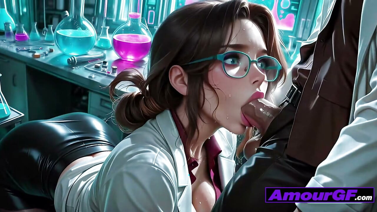 3D Scientist Babe Fucked Hard in Lab, Big Tits Covered in Cum