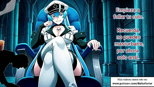 Spanish audio ANAL JOI for VERY submissive. Esdeath transforms you into a semen container.