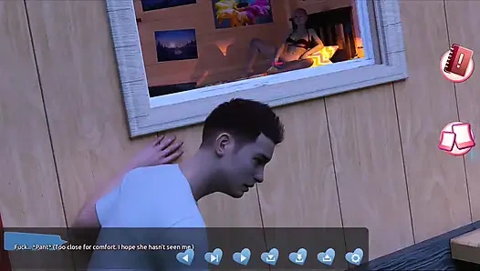 Helping the hotties #3 - Johannes took a sneak peak to see what the girl in the cabin is up to.