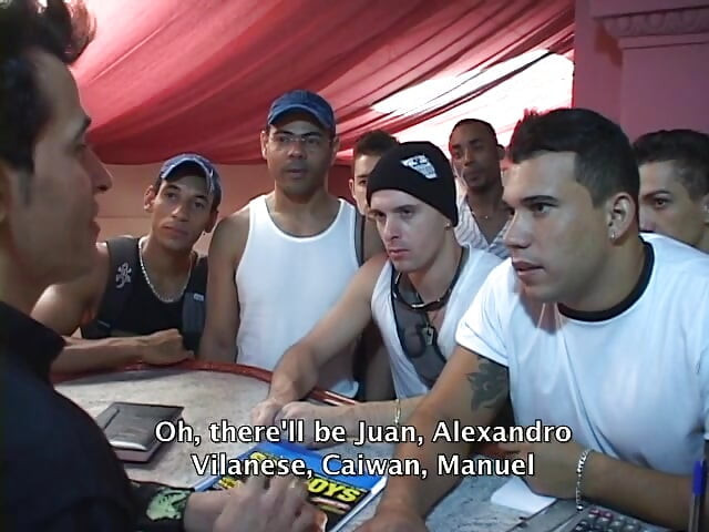 Couple of Latin Dudes Emanoel Blay and Juan Carlos Enjoy Having a Bit of Navy Cake After Models Shooting Tryouts