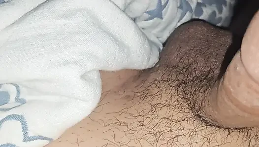 Quick cum with hard early morning wood