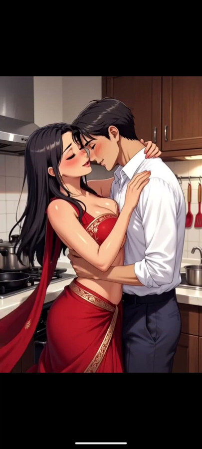 Couple having foreplay