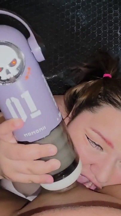 The SKULL MAN toy from BEYOURLOVER is so realistic that he cums inside while I'm sucking his balls | Clip 2