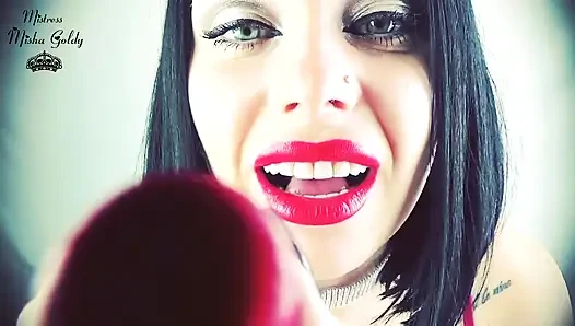 Red lipstick feminization & sissification!