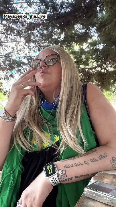 Brazilian BBW MILF Goddess Smoking Ritual in Nature