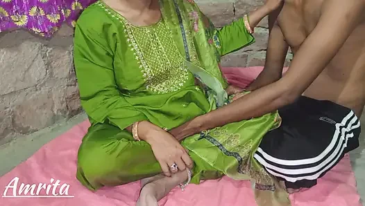 Jija saali Beautiful hot girl Amrita first time sex with StepSister with Hindi Audio Indian sex